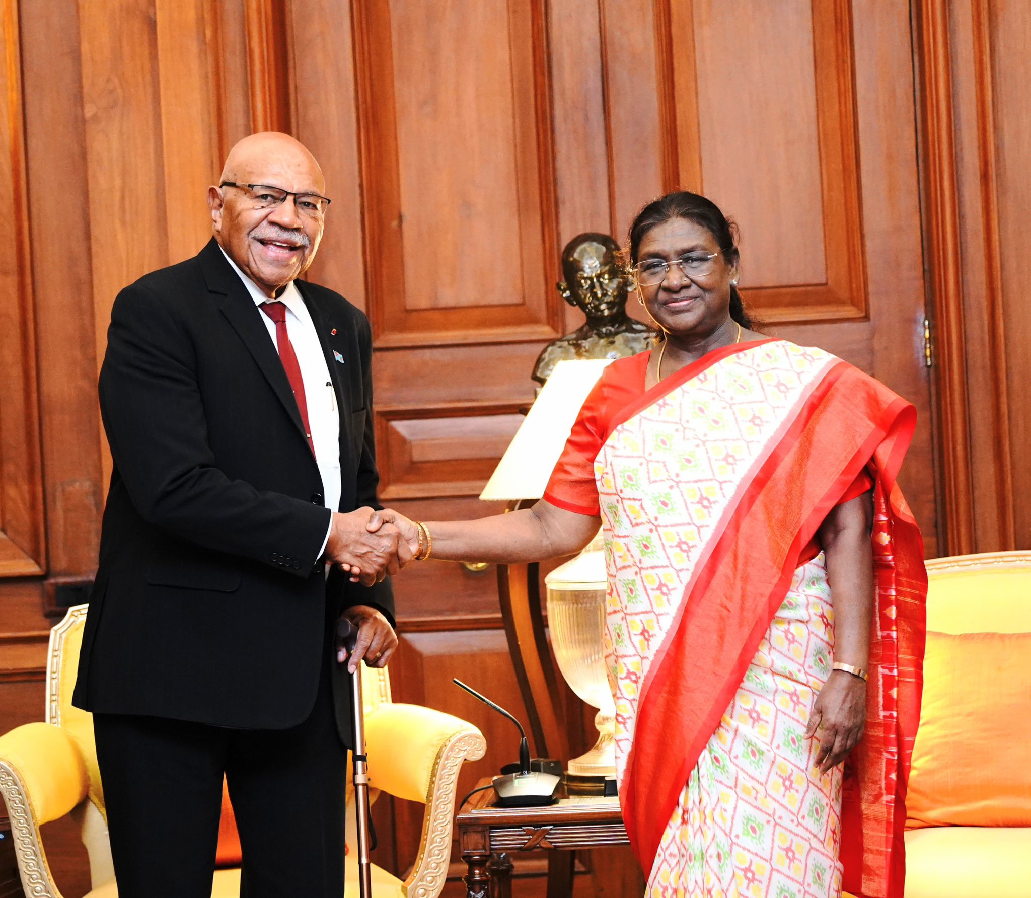 Hon. Prime Minister of Fiji Sitiveni Rabuka called on H.E. Droupadi Murmu, President of India, during his three-day visit to India on 24 - 26 August 2025
